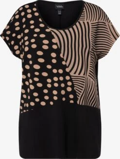 Ulla Popken T-shirts Shirt Dames Zwart