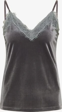 Faina Kanten Tops Top Dames Grijs