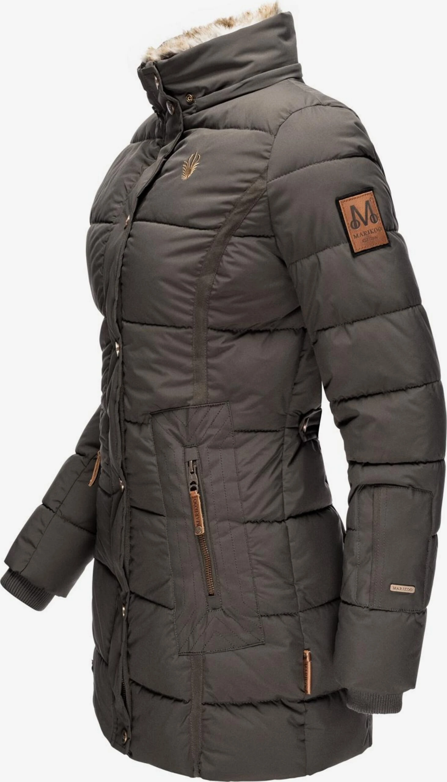 Marikoo Korte Mantels Wintermantel Dames Basaltgrijs - Afbeelding 5