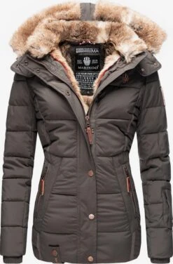 Marikoo Gewatteerde Jassen Winterjas Nekoo Dames Aardetinten