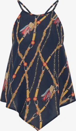 Faina Spaghetti Tops Top Dames Marine / Lichtblauw