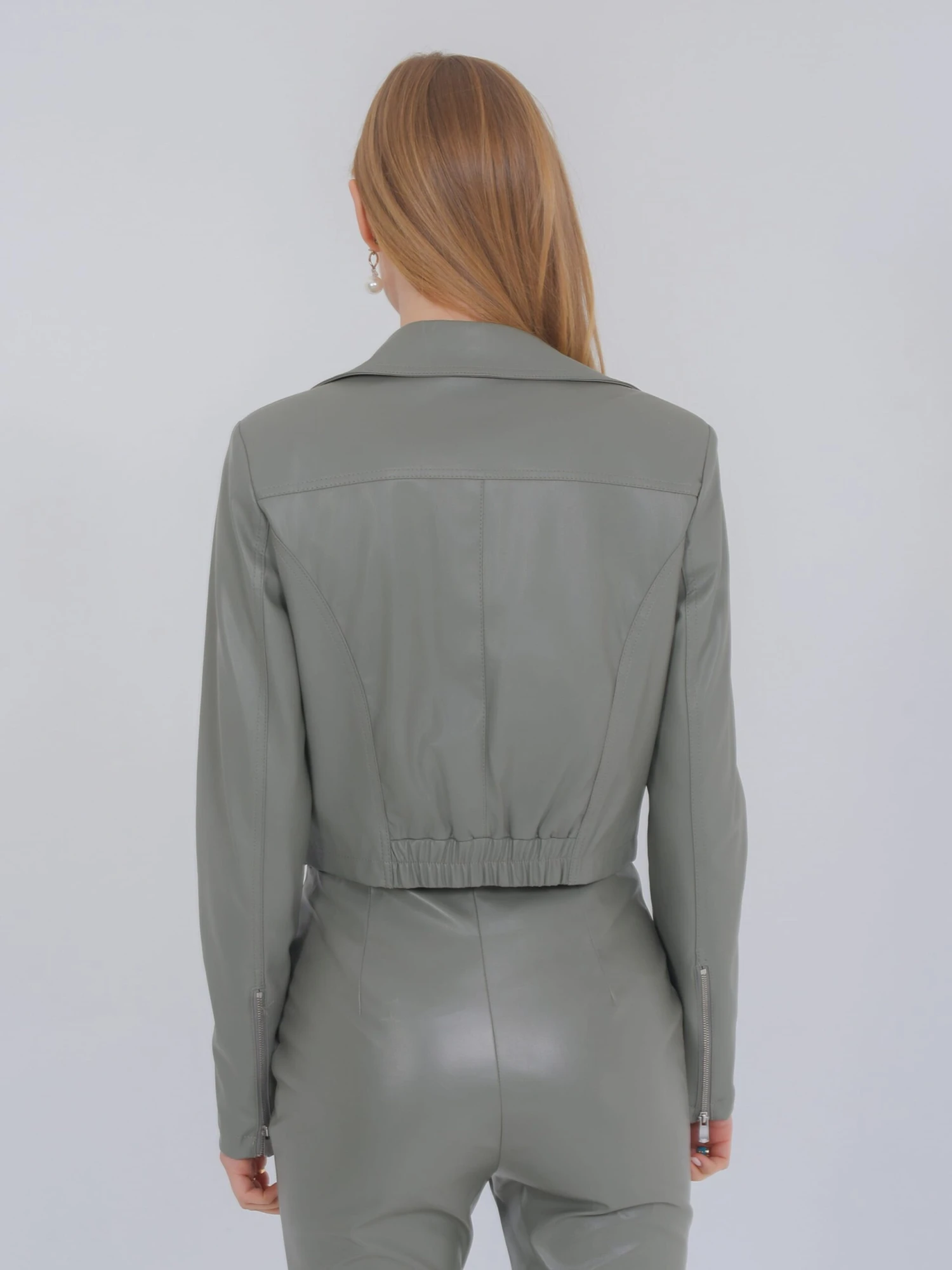 Leren Jassen Tussenjas Celia Dames Groen - Afbeelding 4