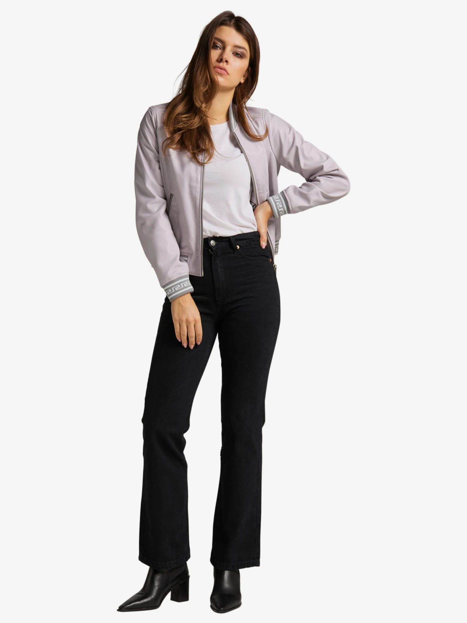 CARLO COLUCCI Leren Jassen Tussenjas Colton-L Dames Pruim / Sering - Afbeelding 6