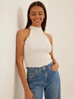 NA-KD Uitgaanstops Top Dames Offwhite