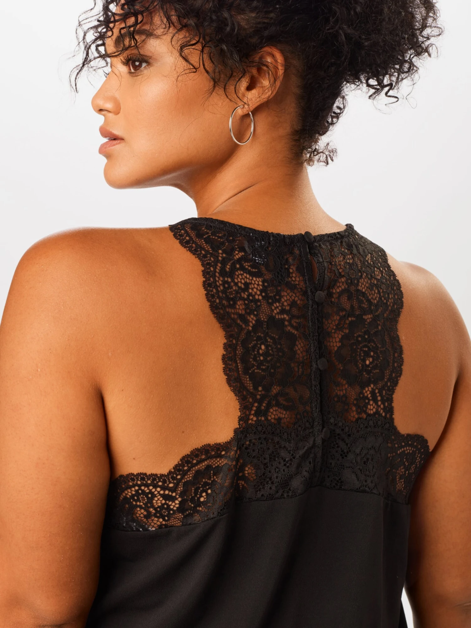 Vero Moda Curve Kanten Tops Top Ana Dames Zwart - Afbeelding 5