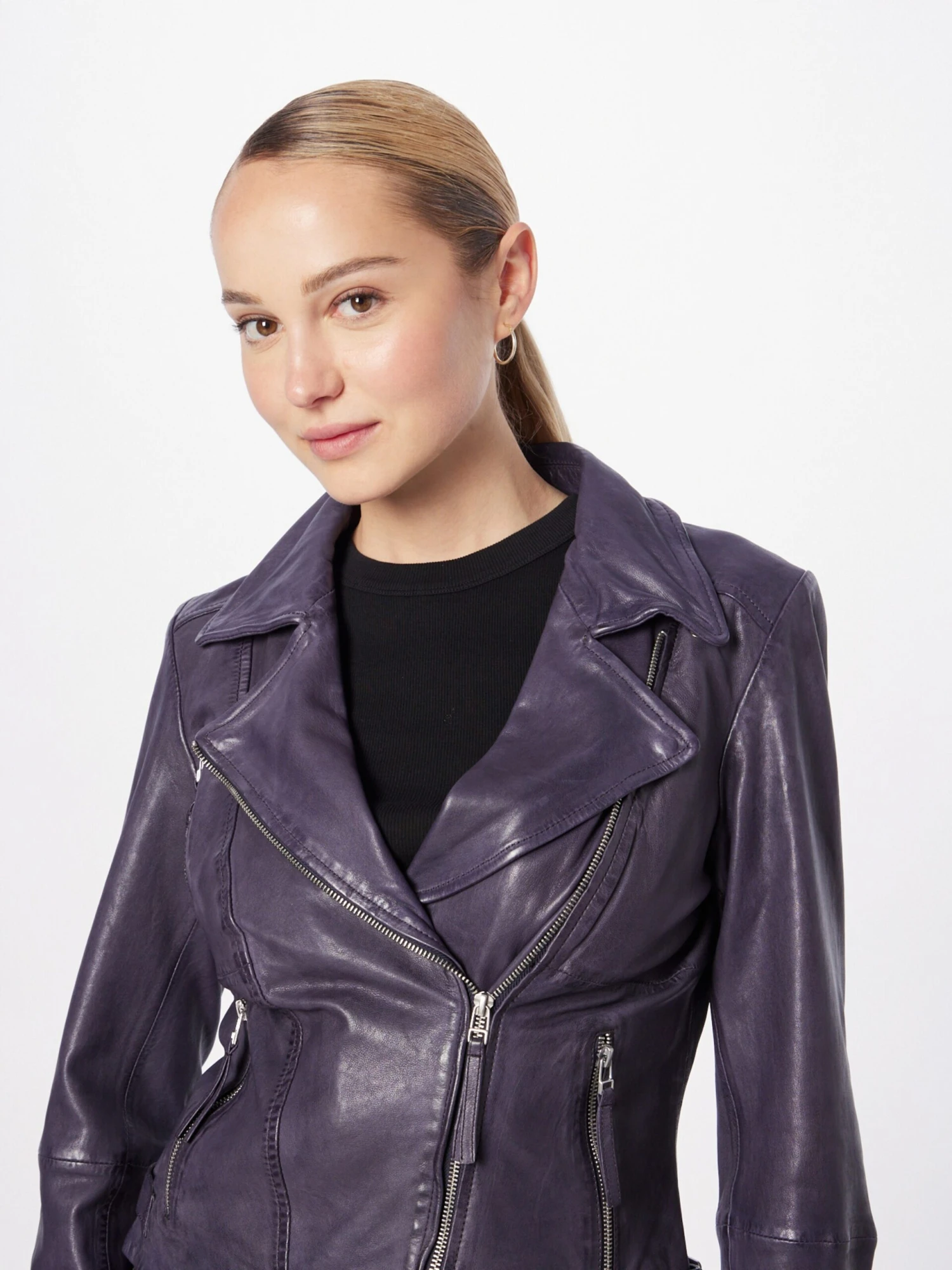 Freaky Nation Leren Jassen Tussenjas Dames Donkerlila - Afbeelding 2