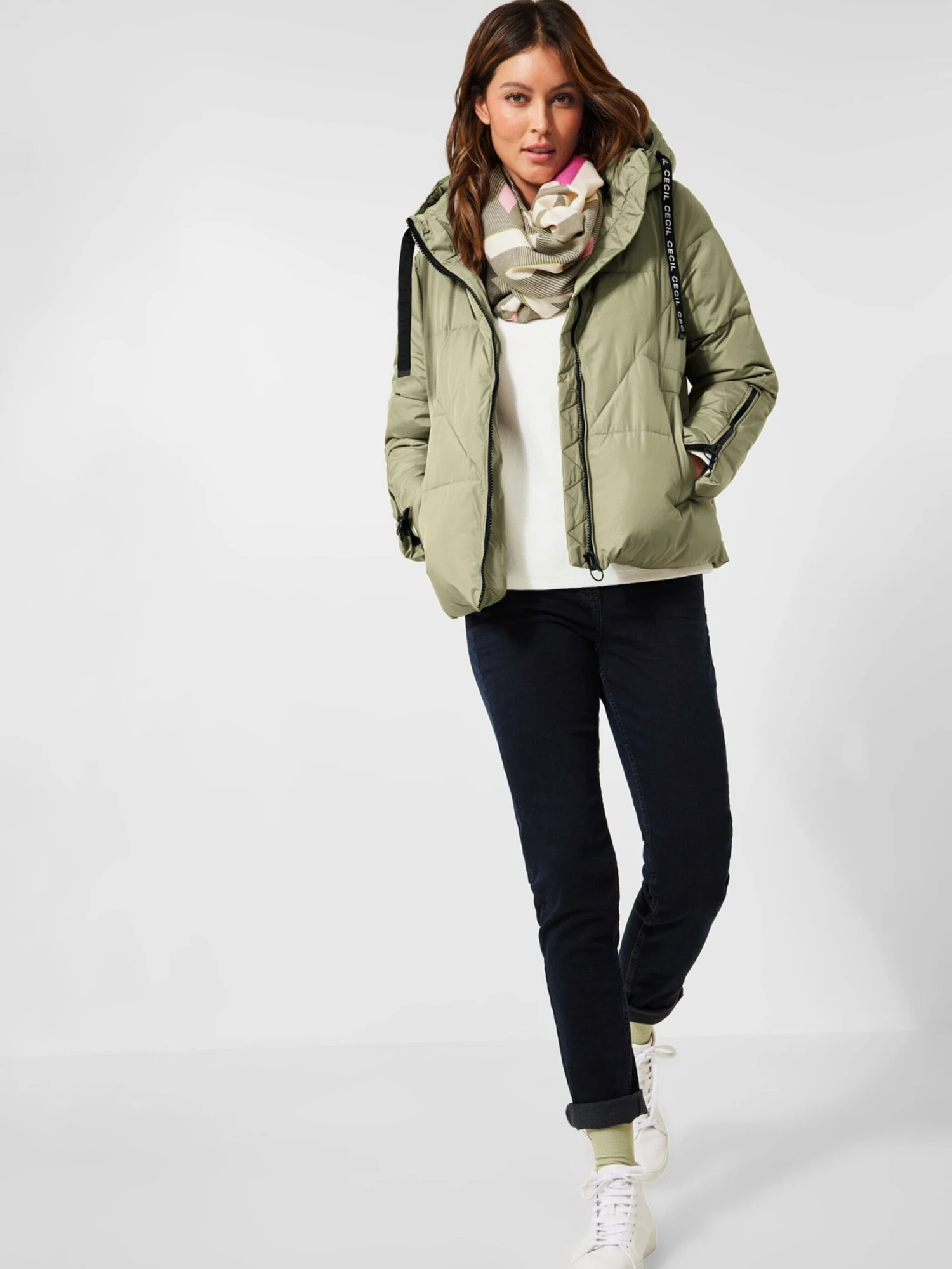 Cecil Gewatteerde Jassen Winterjas Dames Olijfgroen - Afbeelding 4