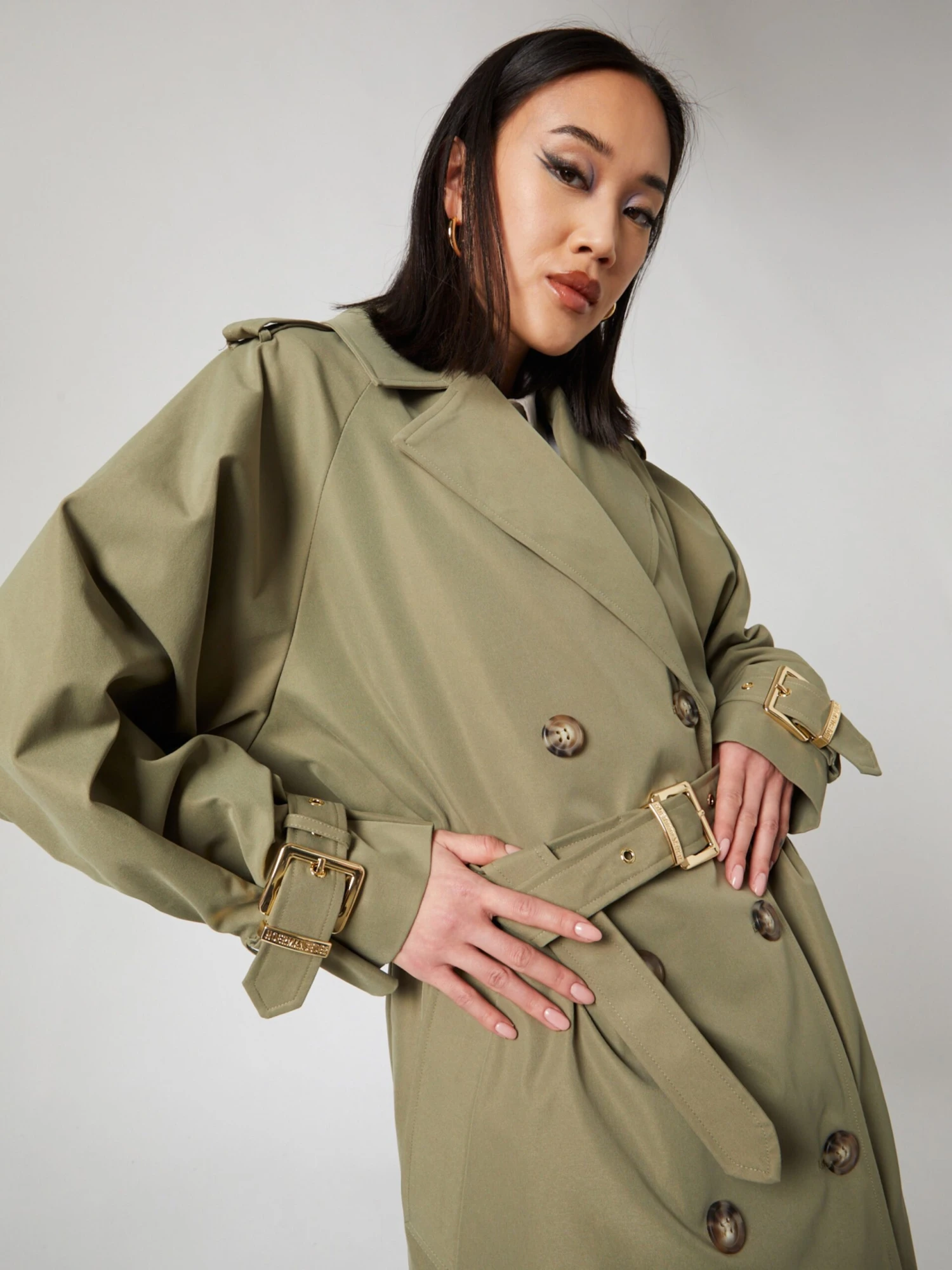 Trenchcoats Tussenmantel Fee Dames Olijfgroen - Afbeelding 2