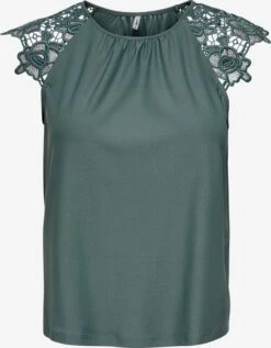 ONLY Kanten Tops Top Silja Dames Donkergroen